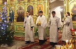 Архиерейское рождественское богослужение в кафедральном Екатерининском соборе города Слободского