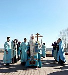 Освящение поклонного креста на месте строительства Федоровской церкви