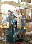 Митрополит Марк возглавил Всенощное бдение в храме в честь Казанской иконы Божией Матери поселка Лянгасово