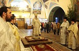 Архиерейское рождественское богослужение в кафедральном Екатерининском соборе города Слободского