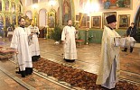 Архиерейское рождественское богослужение в кафедральном Екатерининском соборе города Слободского