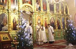 Архиерейское рождественское богослужение в кафедральном Екатерининском соборе города Слободского